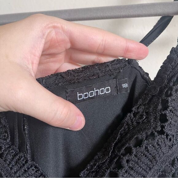 Boohoo Plus Black Premium Lace Tank Bodysuit Size 18 - Picture 7 of 12
